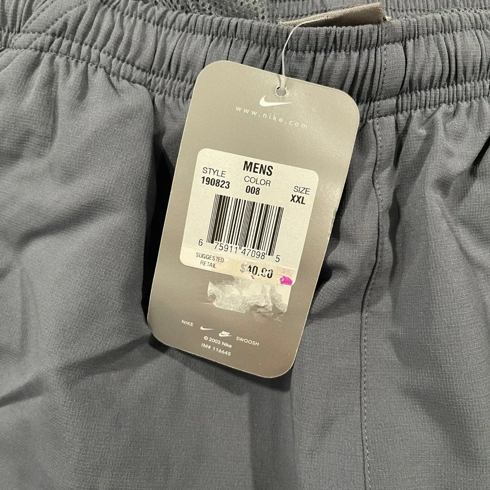 Vintage Nike Swim Trunks Mens XXL Gray Mesh Lined Cargo Pockets Shorts Y2K‎ NEW